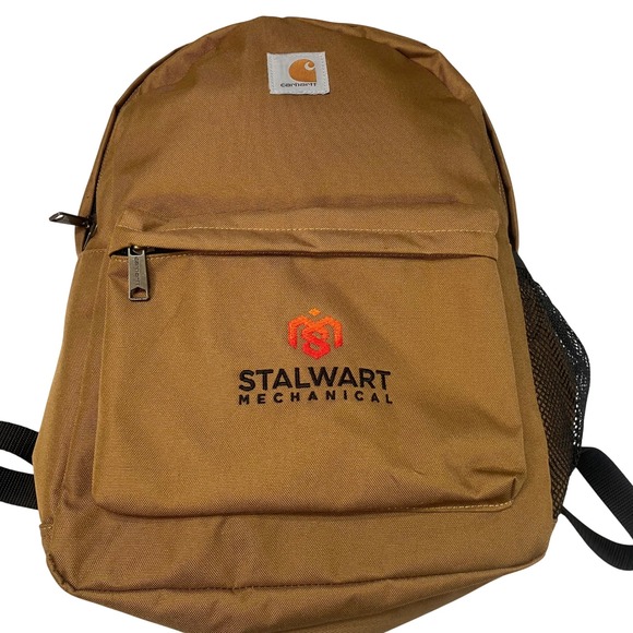 Carhartt Other - Carhartt Brown Canvas Backpack Stalwart Mechanical Embroidered Work Bag Utility